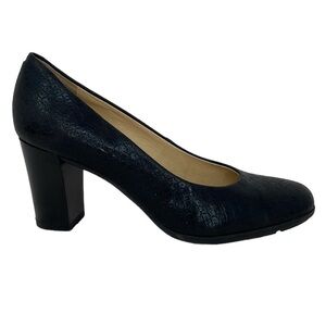 GEOX Respira Shoes Womens 6.5 Brown Heels Pumps Block Heel Slip On Rounded Toe